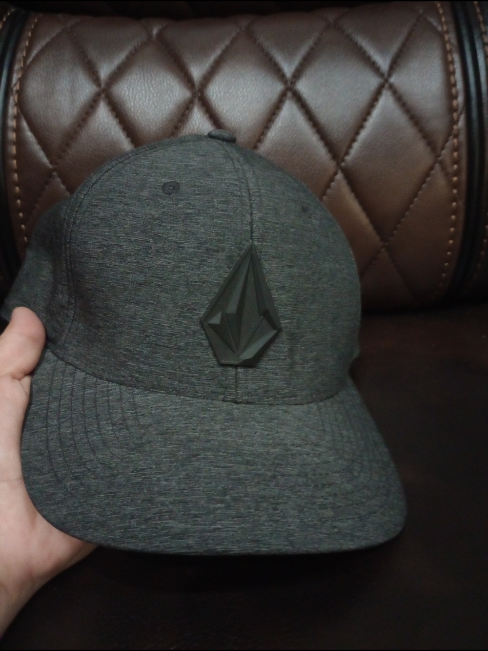 Volcom Grey Logo Snapback Hat